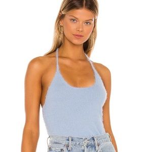 NWT Revolve Superdown Aubrey Hatler Knit Top Blue sz S